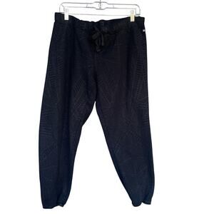 Fabletics Pants Mens Large Black Joggers Cuffed Geometric Pattern Lounge Gym